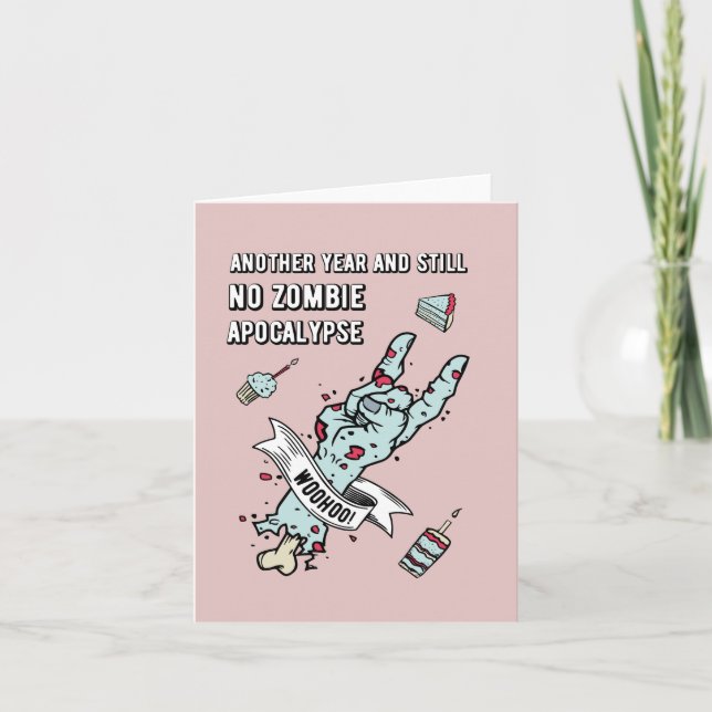 Cartão de Aniversário - Outro Ano e Ainda Sem Zomb (Frente)