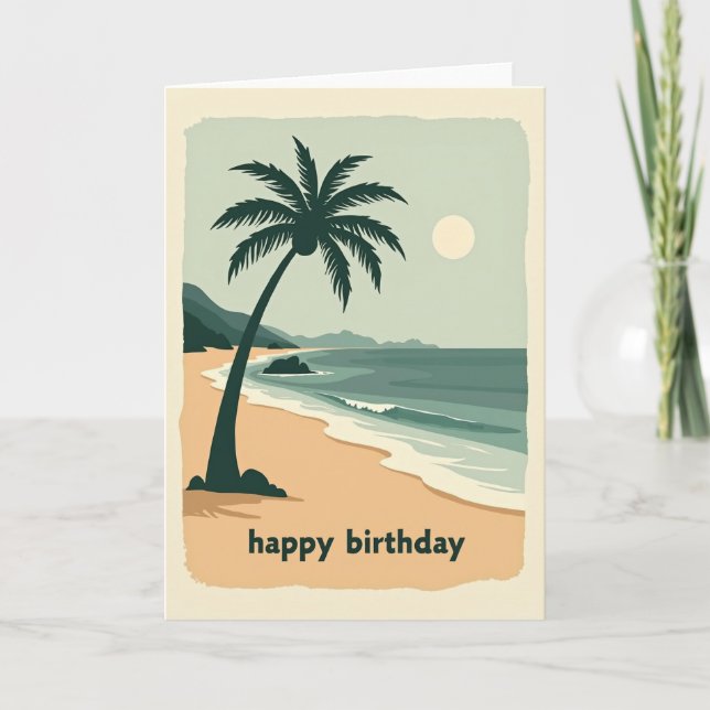 Cartão de Aniversário Pacífico Palm Beach (Frente)