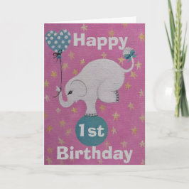 Cartão de Aniversário Padrão dobrado 5" x 7" de 1º
