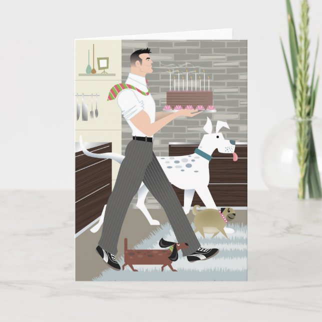 Cartão de aniversário Pai Cake (Frente)