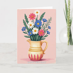 Cartão de Aniversário Painterly Bloom