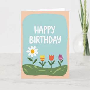 Cartão de Aniversário Paisagem Alegre