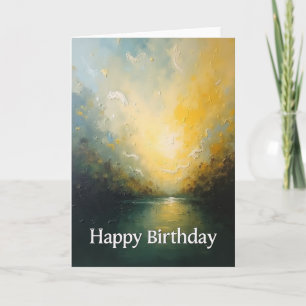 Cartão de Aniversário Paisagem Dourada