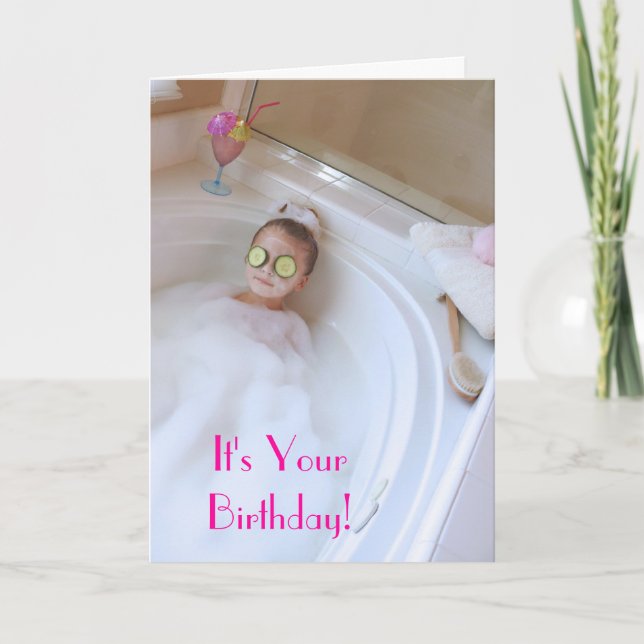 Cartão de Aniversário Pamper Yourself (Frente)