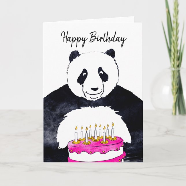 Cartão de aniversário Panda (Frente)