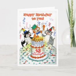 Cartão de aniversário para 13 anos
