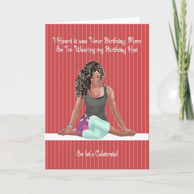 Cartão de aniversário para a mãe do gato (Frente)