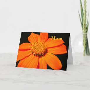 Cartão de aniversário para a mãe, Flor Laranja Gra
