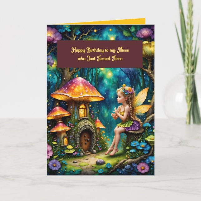 Cartão de aniversário para a sobrinha de três anos (Frente)