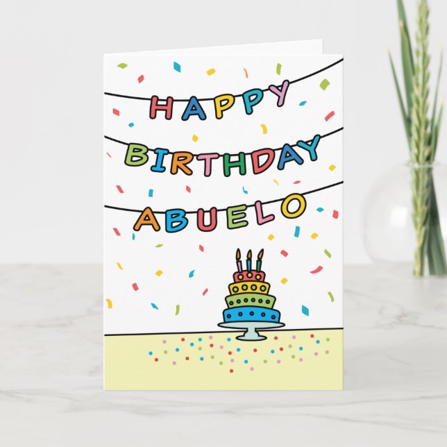 Cartão de aniversário para Abuelo (Frente)