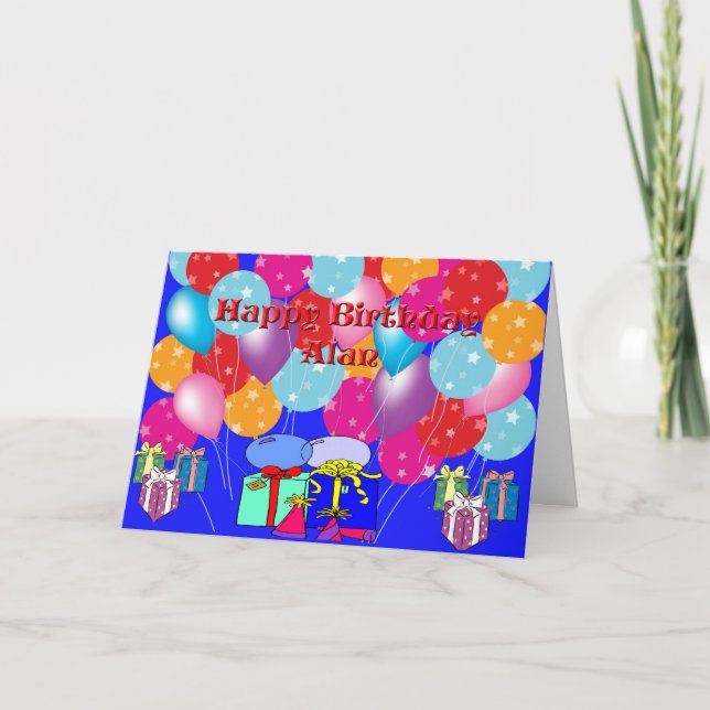 Cartão de aniversário para Alan (Frente)