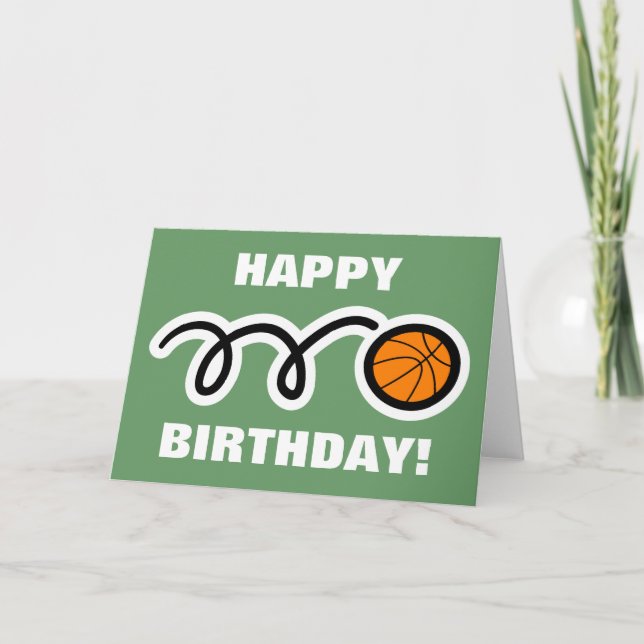 Cartão de aniversário para amantes de basquetebol (Frente)