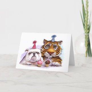 Cartão de Aniversário para Animais de Festas