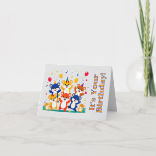 Cartão de Aniversário para Animais de Partida - Ca