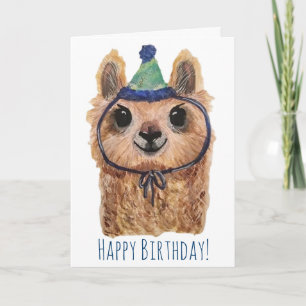 Cartão de Aniversário para Animais do Partido Llam
