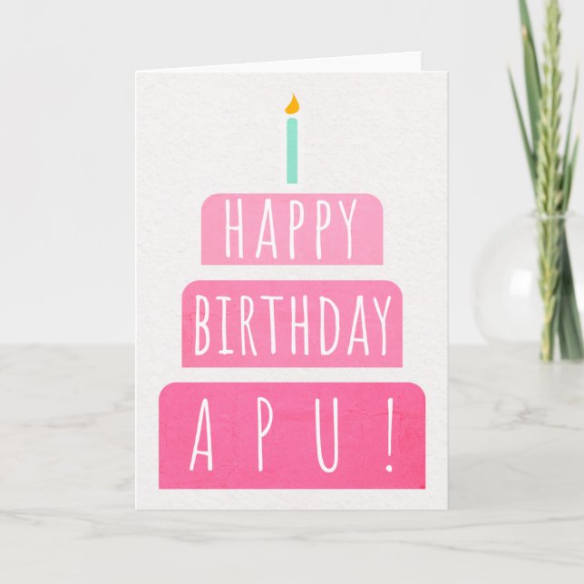 Cartão de Aniversário para Apu (Frente)
