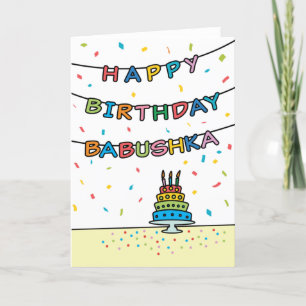Cartão de aniversário para Babushka