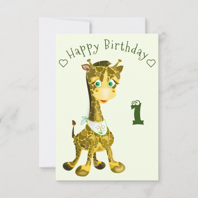 Cartão de Aniversário para Bebê Feliz (Frente)