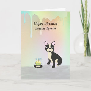 Cartão de aniversário para Boston Terrier Dog