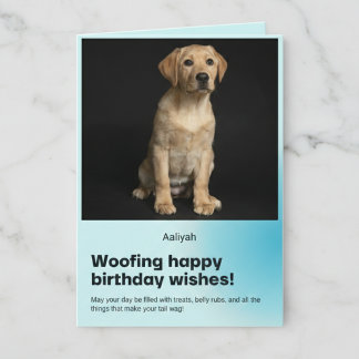 Cartão de Aniversário para Cachorrinho Labrador Am