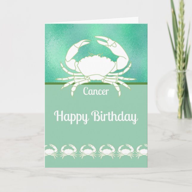 Cartão de aniversário para Cancer Zodiac com Caran (Frente)