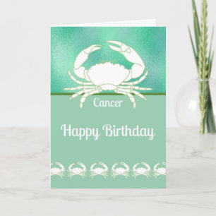 Cartão de aniversário para Cancer Zodiac com Caran
