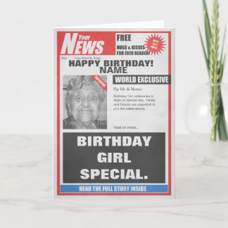 Cartão de Aniversário para Carregar Foto em Jornal