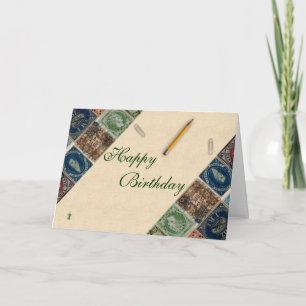 Cartão de Aniversário para Coleção de Carimbo