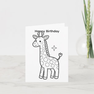 Cartão de aniversário para colorir desenho da gira