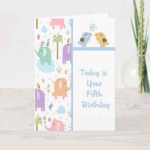 Cartão de Aniversário para Criança de Cinco Anos
