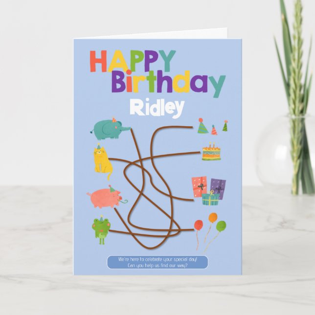 Cartão de Aniversário para Crianças de Atividade M (Frente)