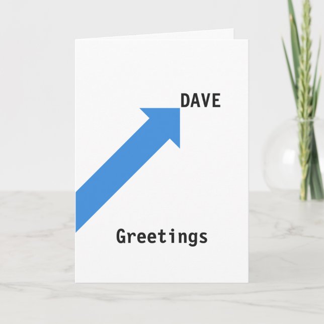 Cartão de aniversário para DAVE (Frente)