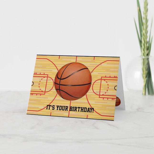 Cartão de Aniversário para Design de Basquete e Co (Frente)