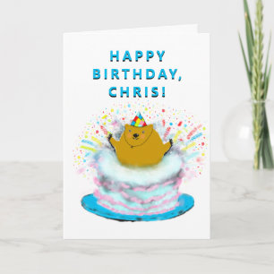 Cartão de Aniversário para Dia de Marmota