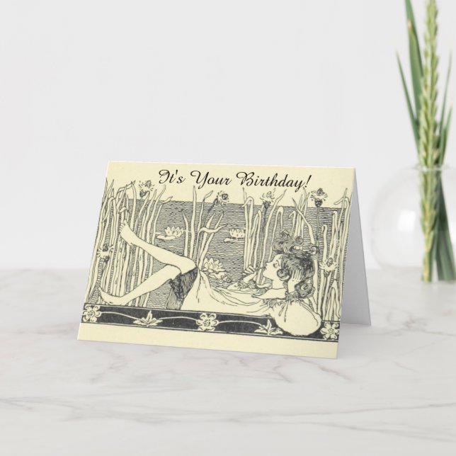 Cartão de Aniversário para Dia Preguiçoso com Ilus (Frente)