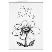 Cartão de aniversário para ela com margarida