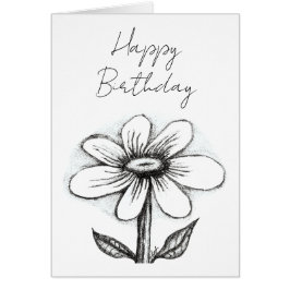 Cartão de aniversário para ela com margarida