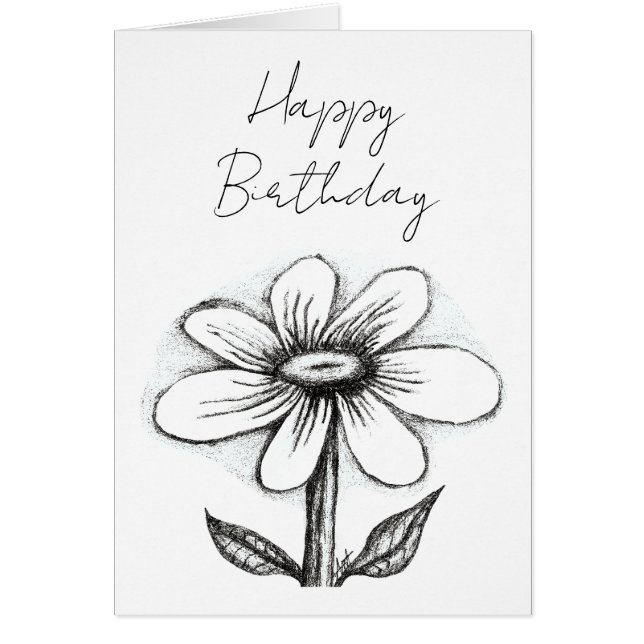 Cartão de aniversário para ela com margarida (Frente)