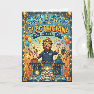 Cartão de Aniversário para Eletricista
