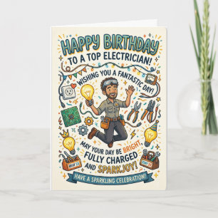 Cartão de Aniversário para Eletricista