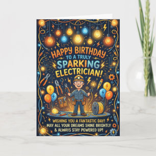 Cartão de Aniversário para Eletricista