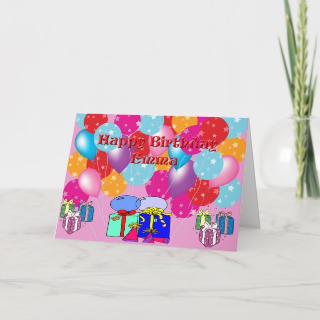 Cartão De Aniversário Para Emma (Frente)