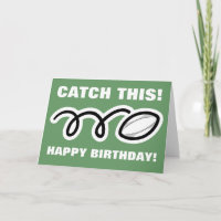 Cartão de aniversário para fãs e jogadores de rugb