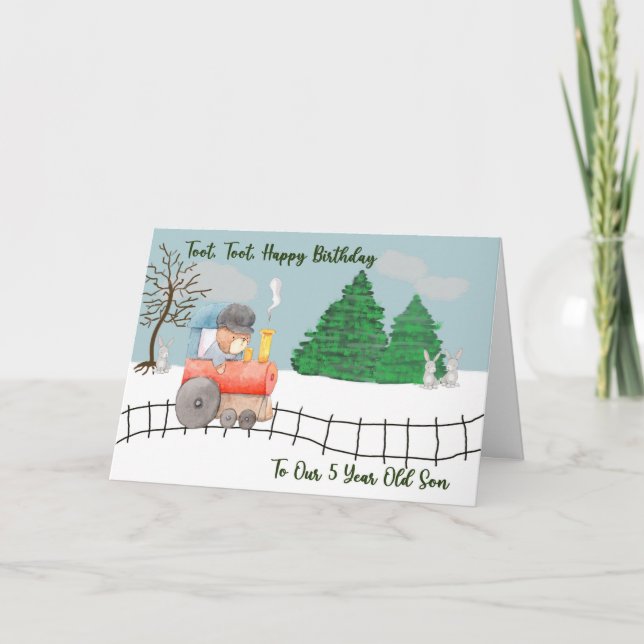 Cartão de aniversário para filho de 5 anos de idad (Frente)