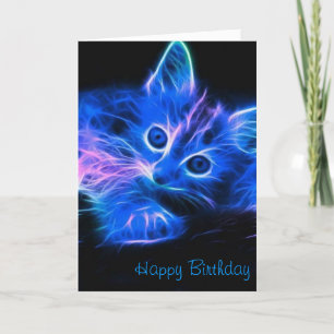 Cartão de Aniversário para Gatos Fractais