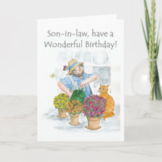 Cartão de aniversário para genro - jardinagem