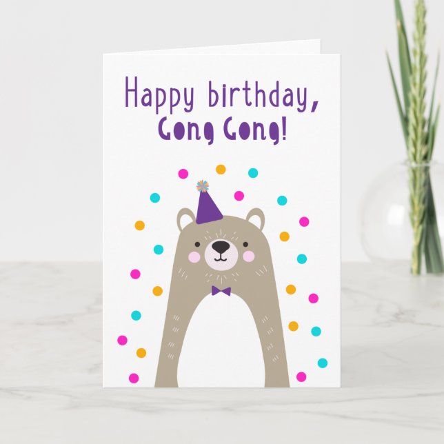 Cartão de aniversário para Gong Gong (Frente)