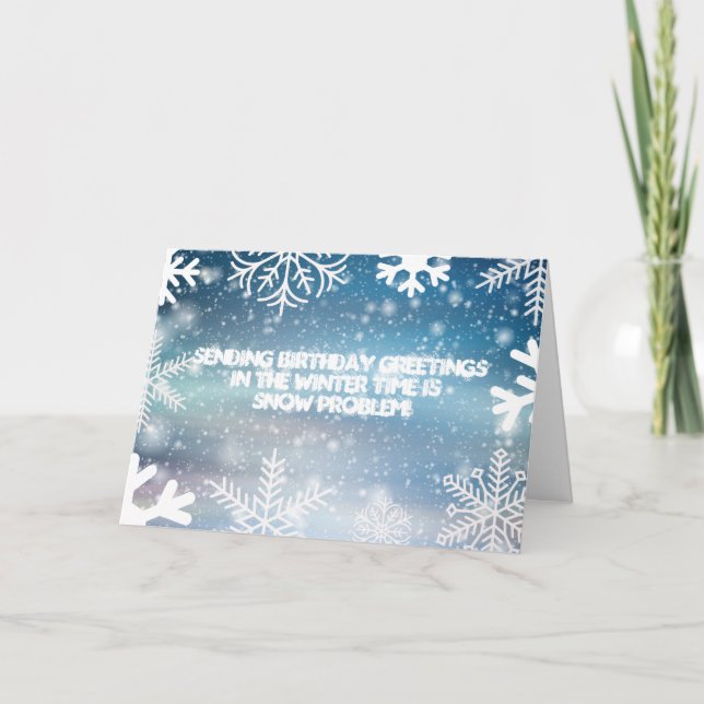 Cartão de Aniversário para Inverno com Problemas d (Frente)