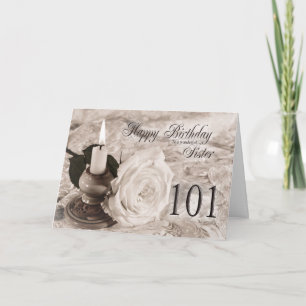 Cartão de aniversário para irmã, 101. A vela e 