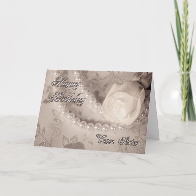 Cartão de aniversário para irmã gêmea (Frente)